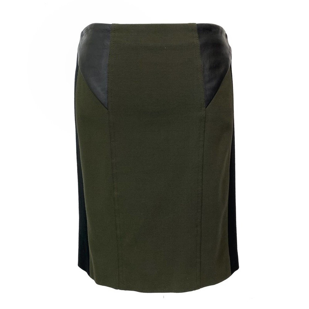 Yigal Azrouel Green Lamb Leather Zip Skirt